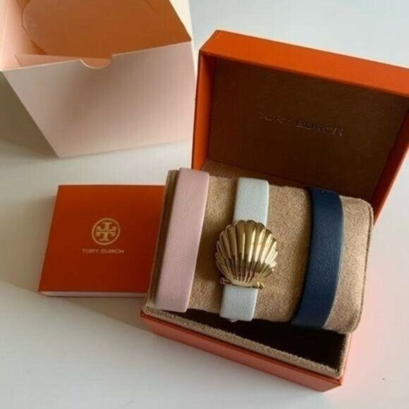 NIB Tory Burch shell leather watch gift set main image 8
